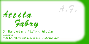 attila fabry business card